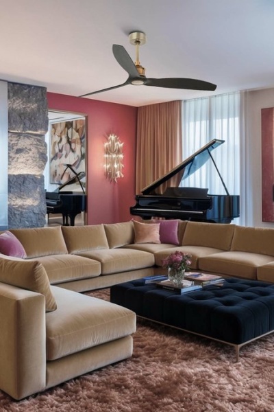 Faro JUST FAN GOLD/WOOD CEILING FAN BLACK (33417)