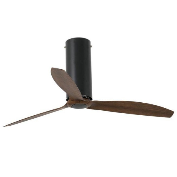 Faro Tube Fan Matt Black Wood (32037)