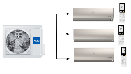 Haier Super Match 3U55S2SR5FA/AS25S2SF2FA-G*3шт